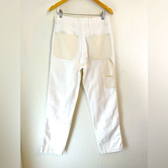 Madewell 90s Straight JeanTwo-Tone cream/white denim Workwear carpenter 27 NWT - Picture 5 of 12